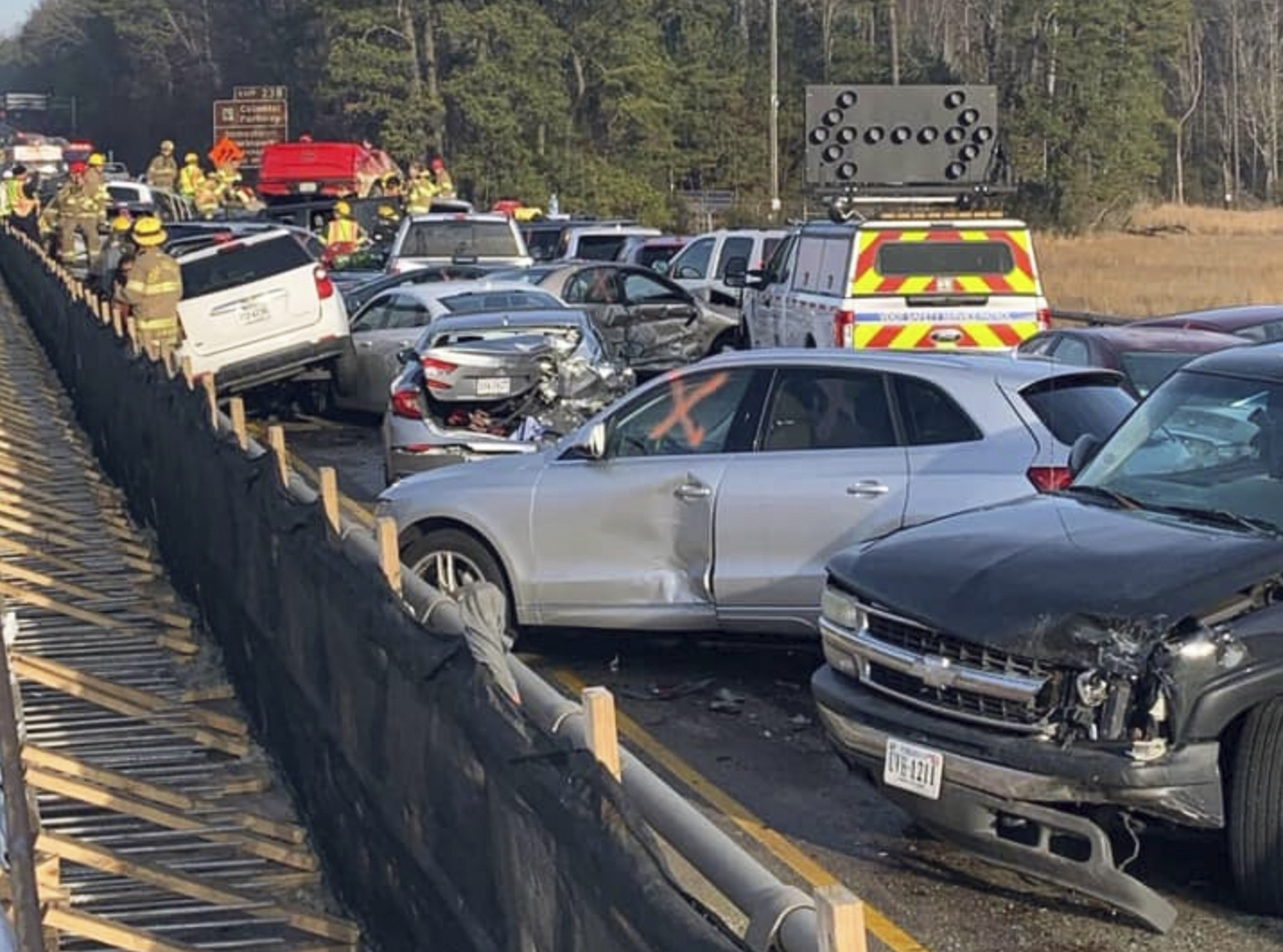 Police: 63-vehicle pileup in Virginia results in injuries