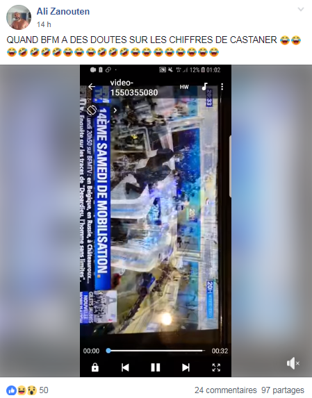 BFMTV met en doute les chiffres de la mobilisation donnés par le ministère de l'Intérieur, les gilets...