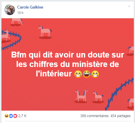 BFMTV met en doute les chiffres de la mobilisation donnés par le ministère de l'Intérieur, les gilets...