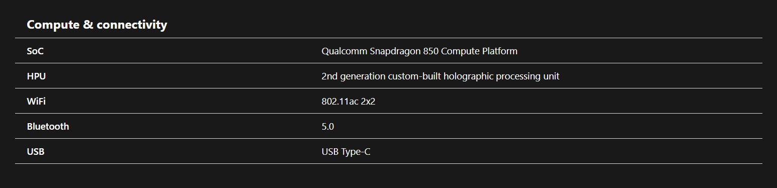 Hololens2 仕様