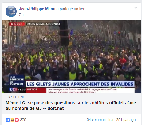 Les gilets jaunes s'amusent de voir BFM remettre en cause les chiffres de la