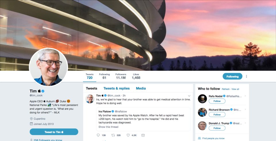Tim Cook devient Tim Apple sur Twitter après la bourde de