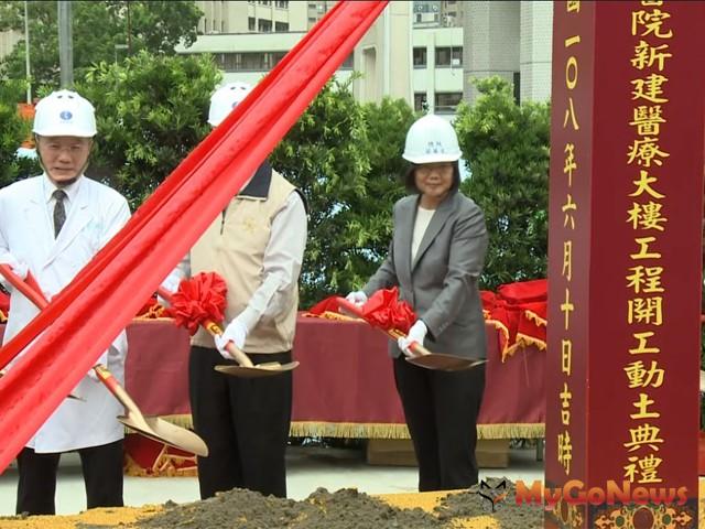 ▲總統：建構更完善的長照服務體系，是政府刻不容緩的工作，總統出席「台北榮民總醫院新建醫療大樓動工典禮」(圖：總統府)