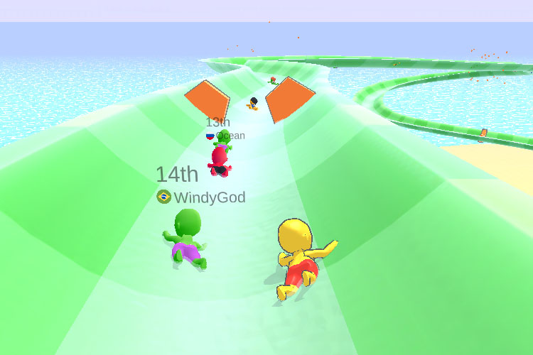 巨大ウォータースライダーを爆走！対戦型レースゲーム「aquapark.io」：発掘！スマホゲーム Engadget 日本版
