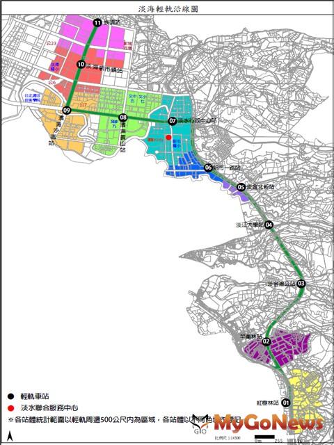 ▲淡海輕軌沿線圖