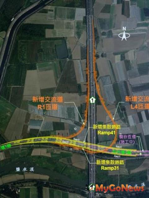 ▲台南北外環道路增設國道1號交流道過關 三橫三縱路網更臻完善(圖：台南市政府)