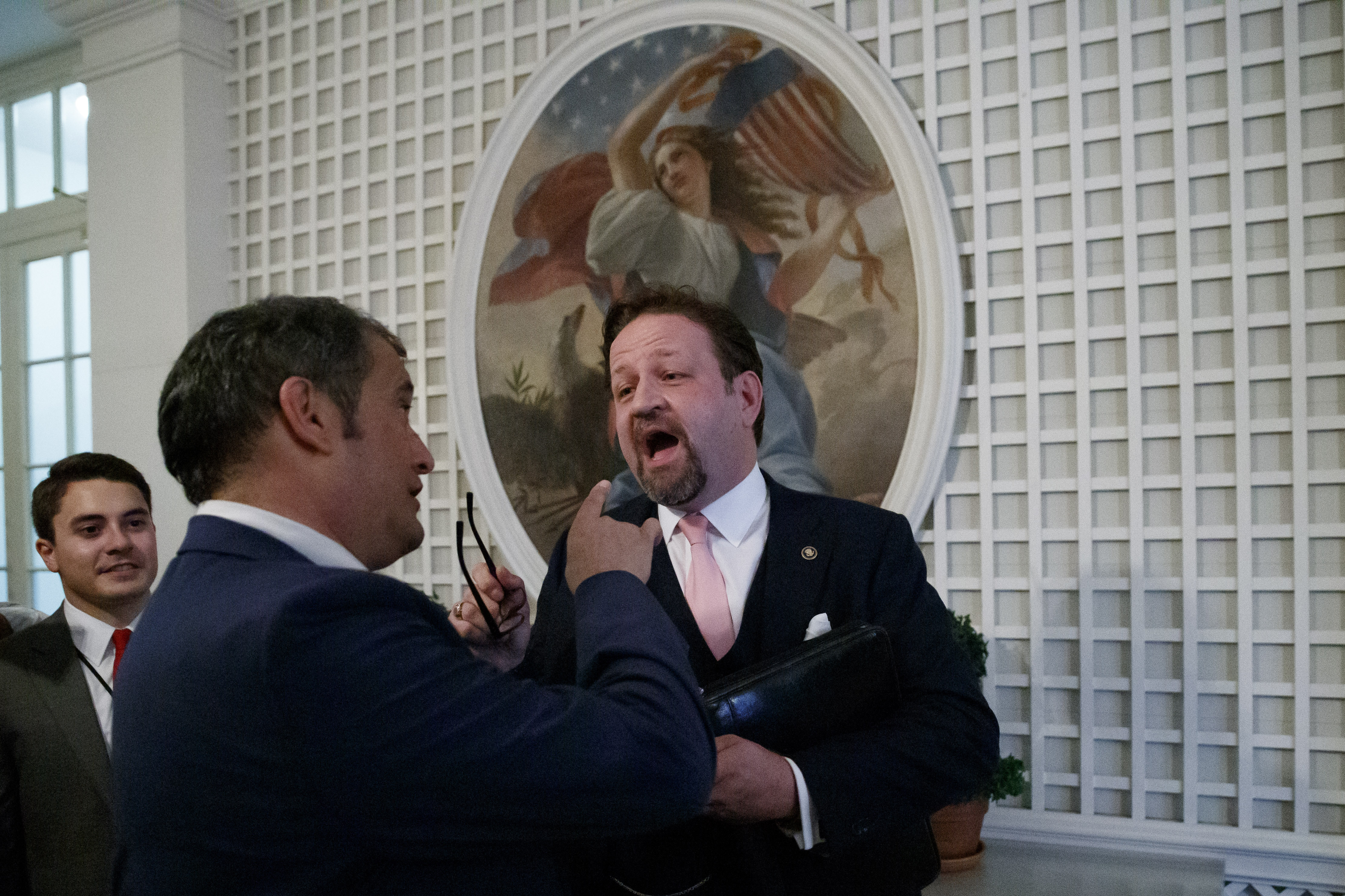 Sebastian Gorka, on the right, with Brian Karem