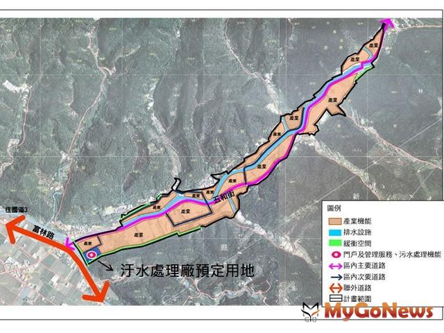 ▲新竹縣芎林鄉五華工業區增設汙水處理廠、服務中心預計2021年完工(圖：新竹縣政府)