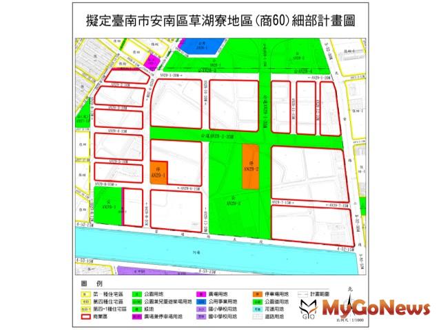 ▲台南市安南區北安路、安通路五段交叉口處「商60」商業區(圖：台南市政府)