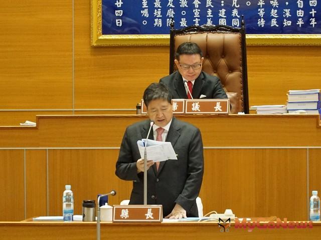▲新竹縣長楊文科議會施政報告　10個月已完成48項政見(圖：新竹縣政府)