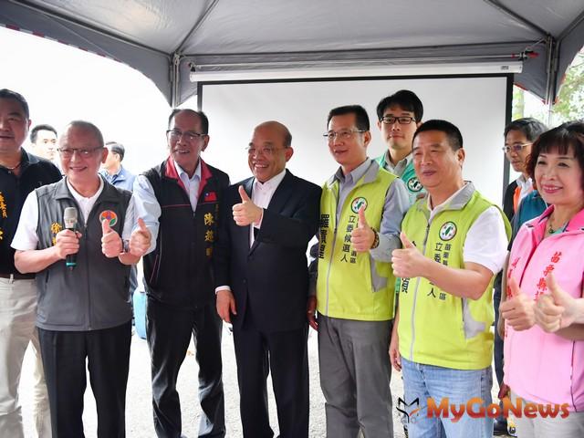 ▲行政院蘇貞昌院長視察「苗栗縣建議增設造橋交流道計畫」指示交通部協助籌措經費全力支持(圖：行政院)