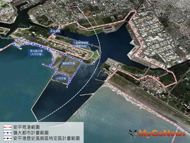 ▲台南 漁光島西側安平商港灘岸新生地將納入都市計畫範圍(圖：台南市政府)