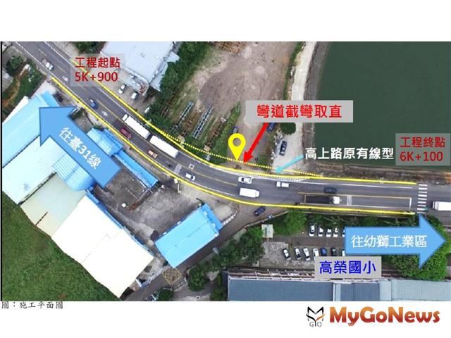 ▲鄭文燦親自出席『楊梅區高上路(高榮國小前彎道)道路改善工程』完工典禮，提升當地交通安全，保障市民生命財產(圖：桃園市政府)