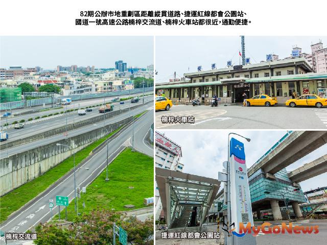 ▲82期公辦市地重劃區距離縱貫道路、捷運紅線都會公園站、國道一號高速公路楠梓交流道、楠梓火車站都很近,通勤便捷