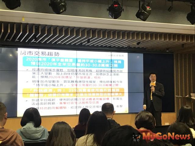 ▲葉凌棋說明，外送平台崛起，便利的送餐服務改變消費者用餐習慣，影響生活必需的餐廳需求，衝擊「社區生活服務型」店面。