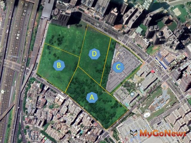 ▲第二期媒體園區共有A、B、C、D四塊基地(圖:新北市政府)