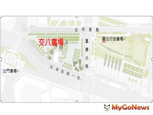 ▲鐵警地上物拆除，交八廣場景觀預計9月完成(圖：台北市政府)
