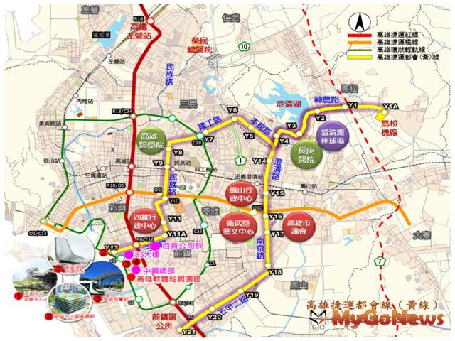 ▲「高雄都會區大眾捷運系統黃線綜合規劃案」路線行經鳳山區五甲路方案與保泰路方案問卷調查