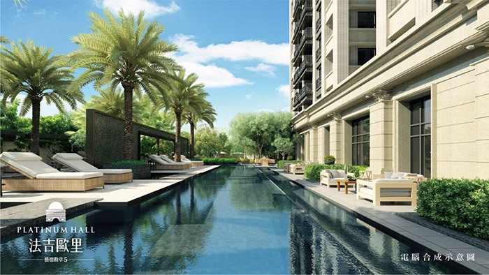 元邦集團以北市名宅規劃團隊，將「法吉歐里」打造為蘭陽高質感住宅典範。(公設電腦示意圖)