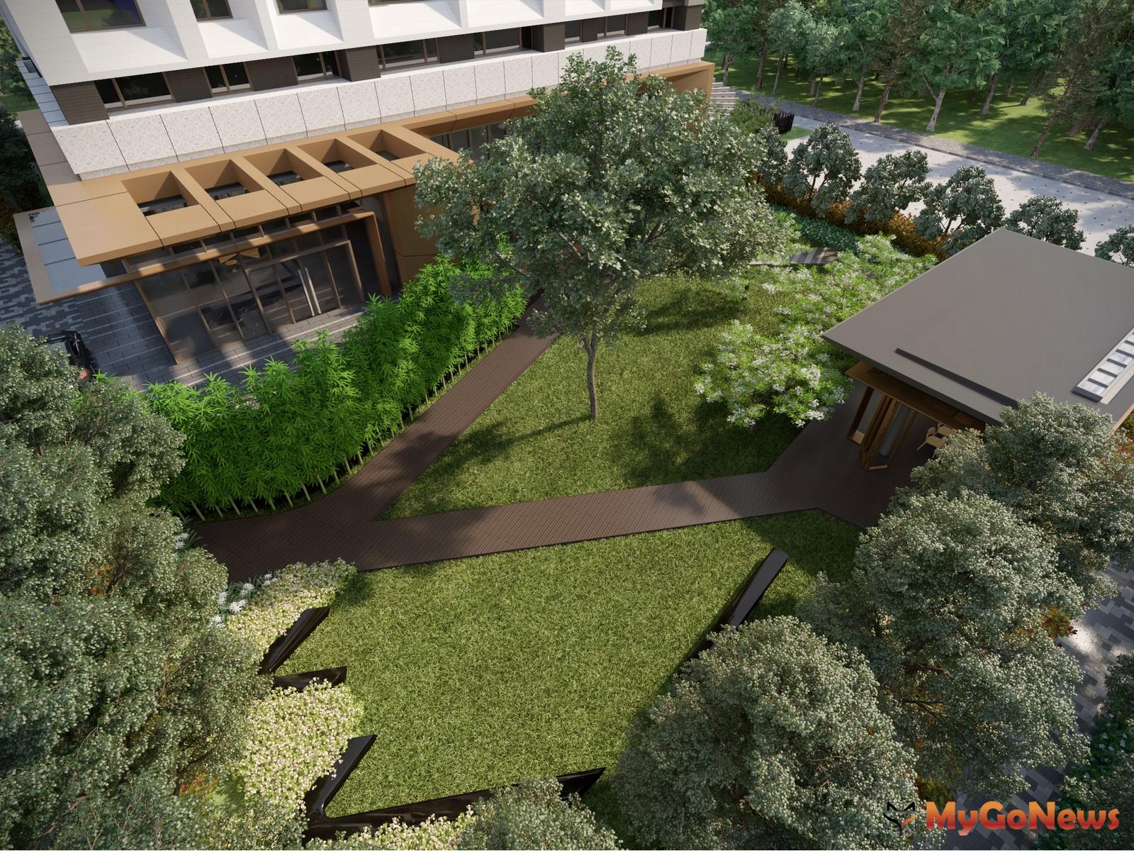 ▲公設規劃有250坪中庭花園(圖：大陸建設)