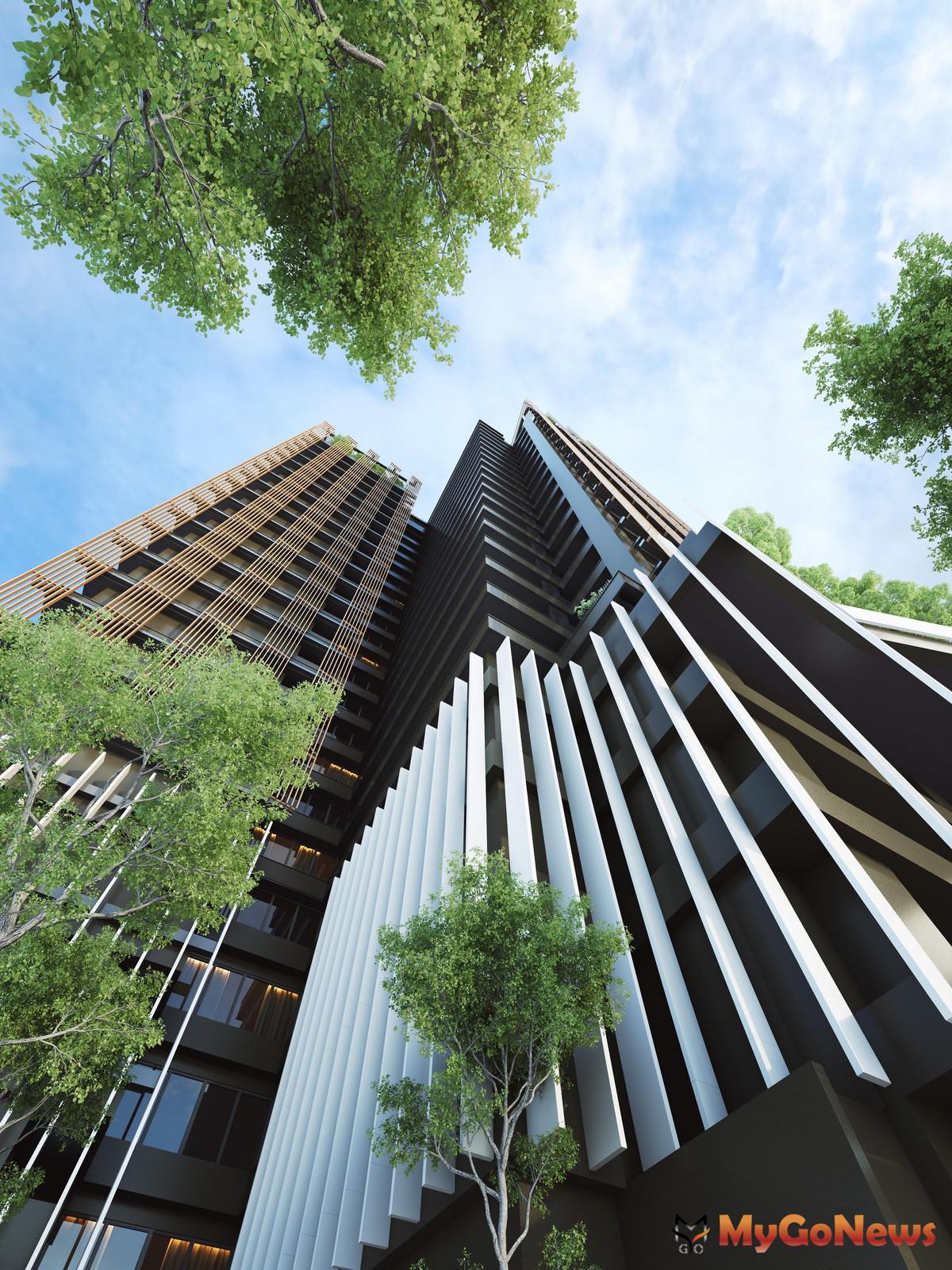 ▲「信松廣場」(3D立面示意圖)正臨松山新站前松山路+松隆路各30米超大面寬街廓(圖：業者提供)