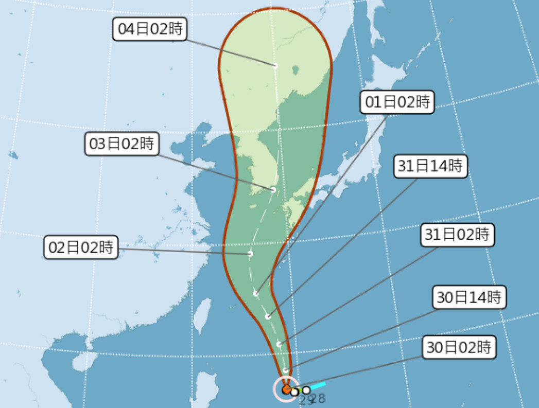 梅莎不排除轉強颱 北東部今晚有雨明最靠近台灣 Yahoo奇摩汽車機車