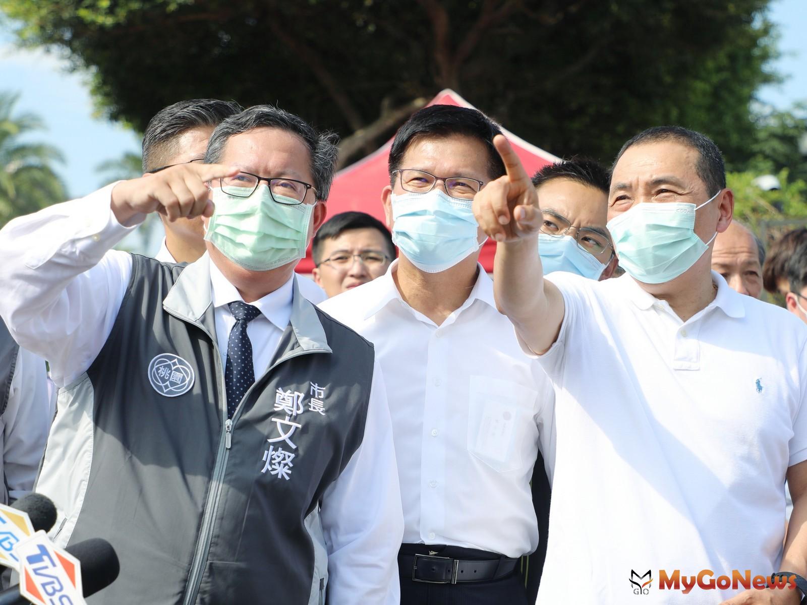 ▲偕同林佳龍及鄭文燦視察林口交流道 侯友宜盼林口交通夢魘及早解決(圖：新北市政府)