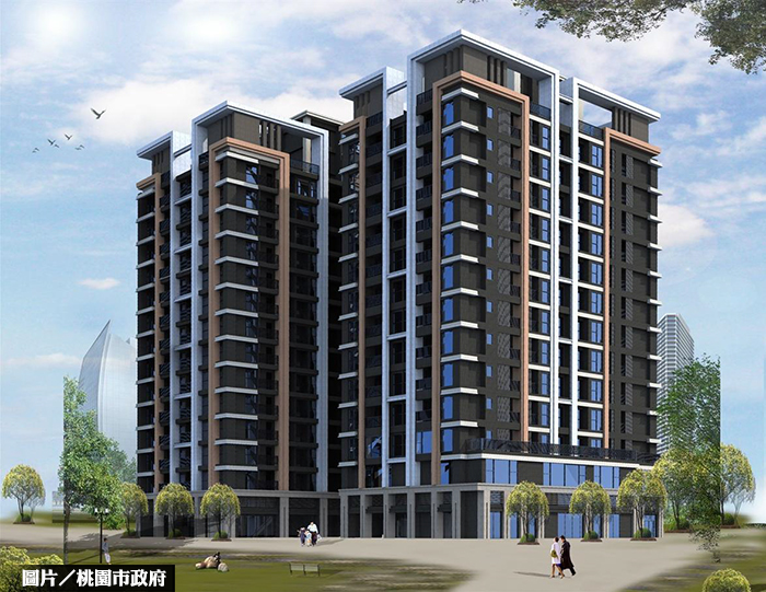 「成功大院」保留了舒適的綠化空間，為站前區域帶來嶄新風貌（圖片為桃園市政府網站示意圖）。