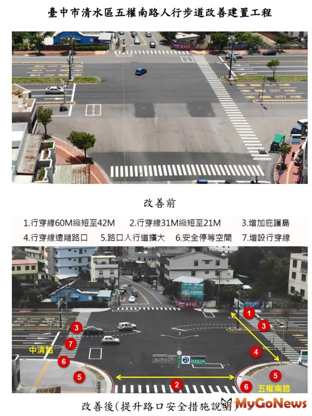 ▲臺中市清水區五權南路人行步道改善建置工程(資料來源:內政部)