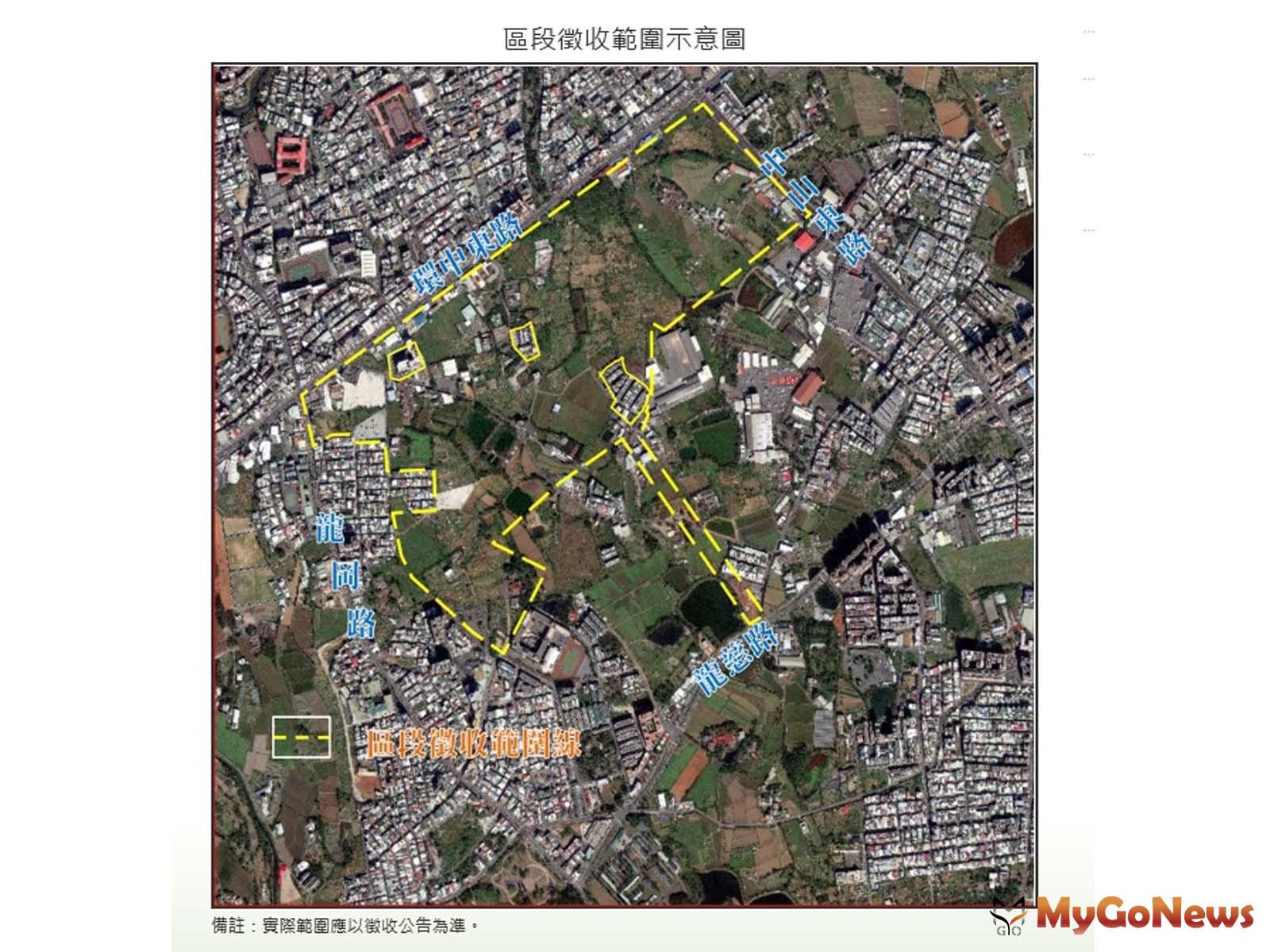 ▲為中壢體育園區區段徵收開發案示意圖(桃園市政府地政局網站)