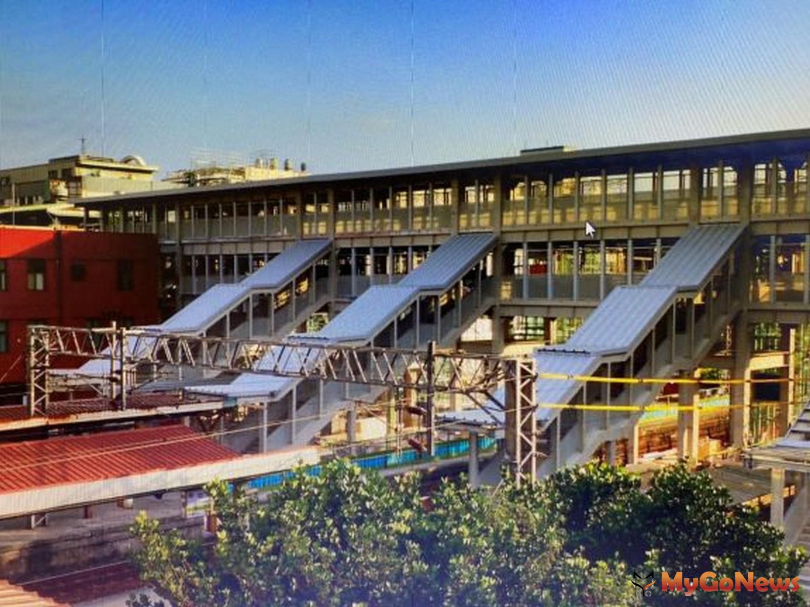 ▲中壢臨時後站及跨站天橋(圖：交通部鐵道局)