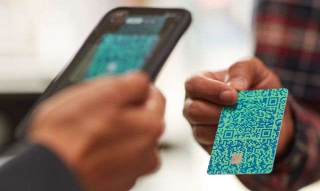 The QR code on the front of the card can be scanned via a mobile phone camera to activate the card, or in the Venmo app by friends to send a payment or split purchases.