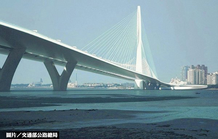淡江大橋主橋設計圖。