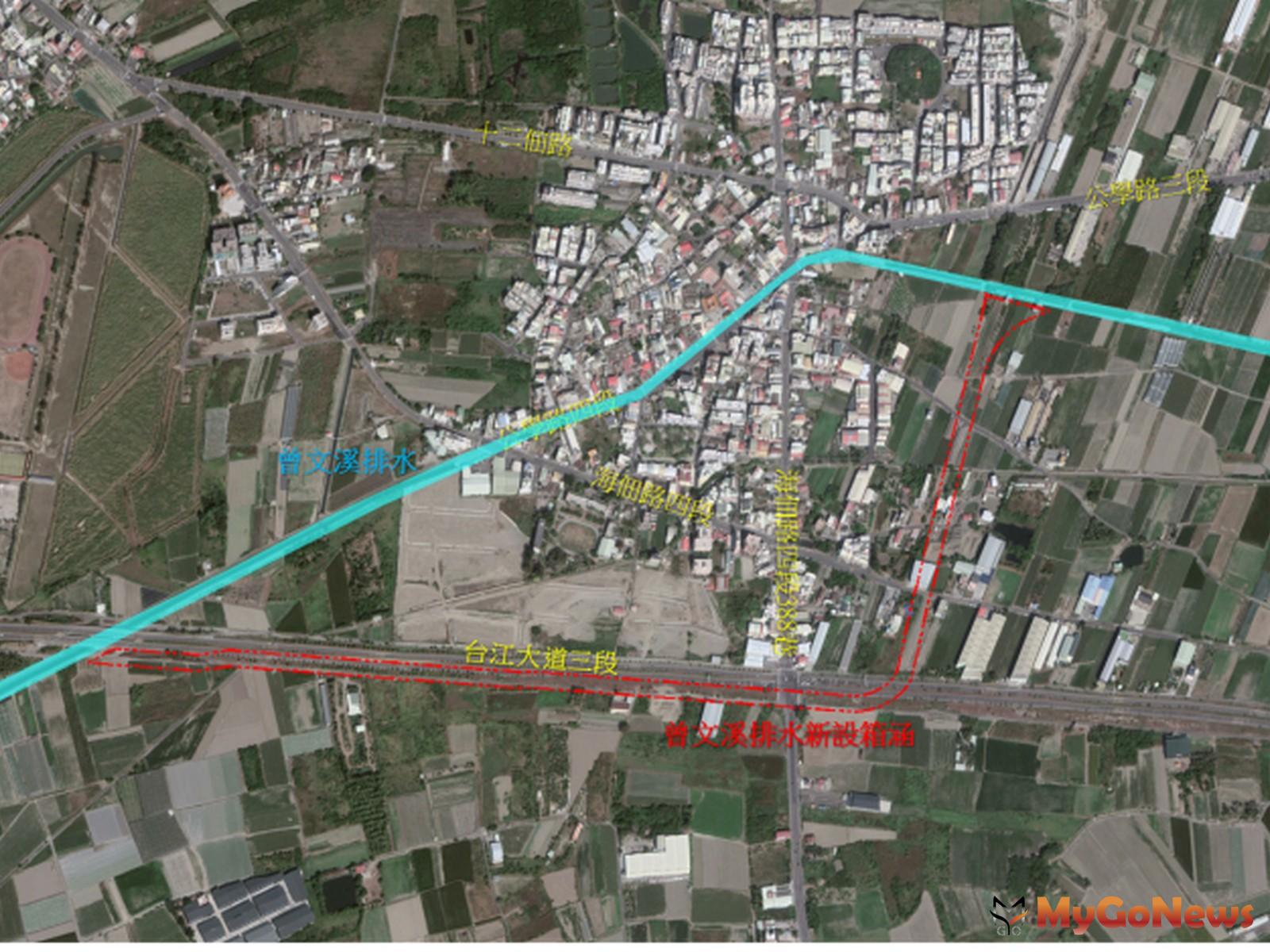 ▲安南區曾文溪排水支線十二佃箱涵辦理都市計畫變更，減少地方水患風險(圖：台南市政府)
