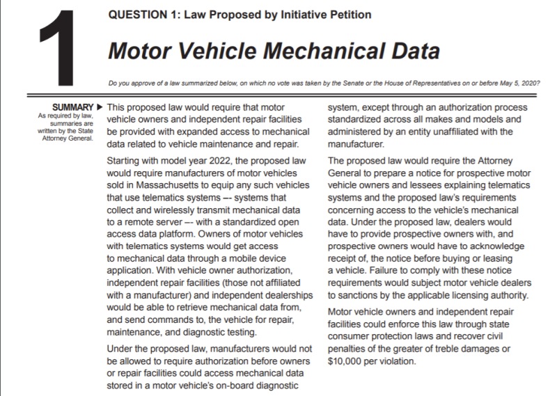 Question 1 text - Motor Vehicle Mechanical Data