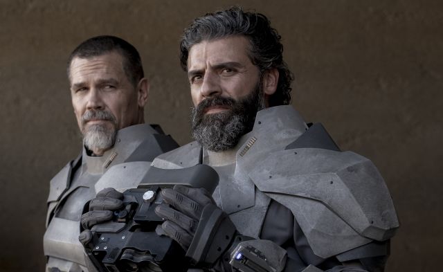 JOSH BROLIN as Gurney Halleck and OSCAR ISAAC as Duke Leto Atreides